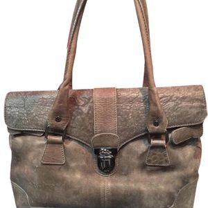 Jenrigo large flap lock leather shoulder bag